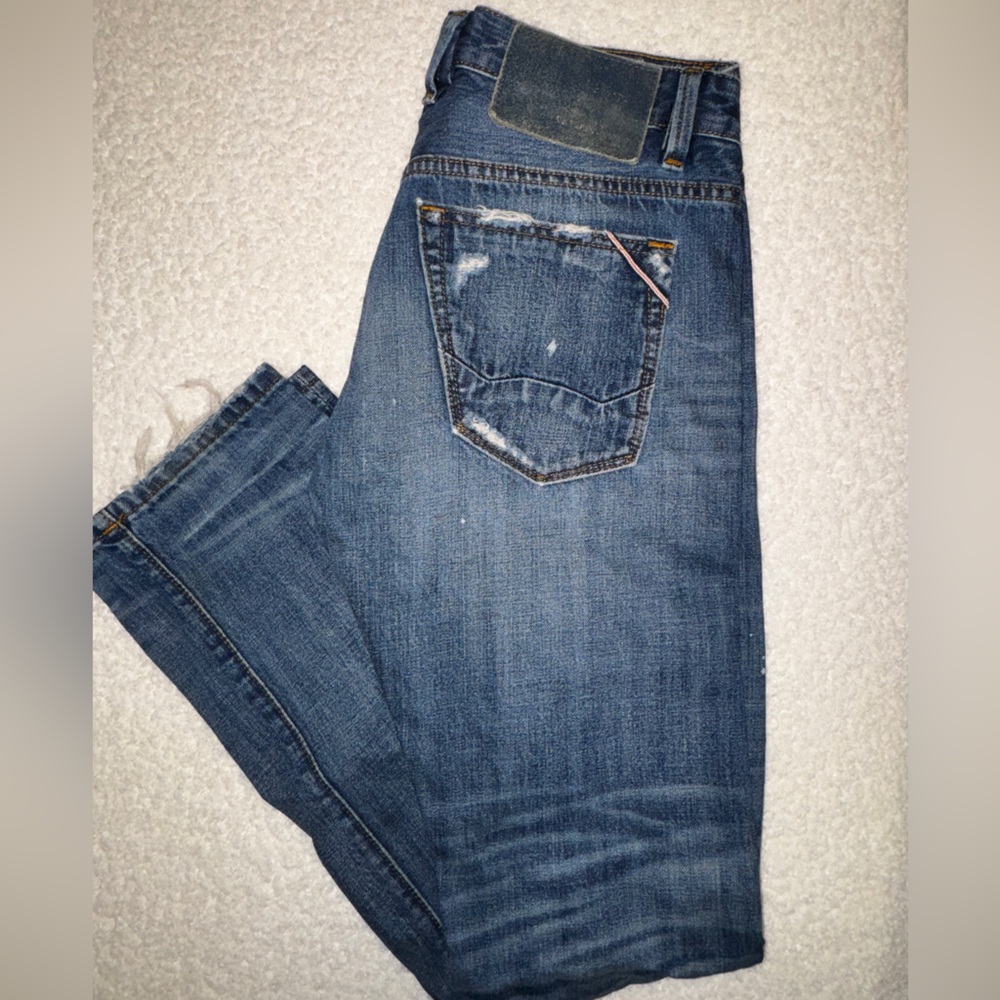 Cult of Individuality Men's Distressed Blue Jeans